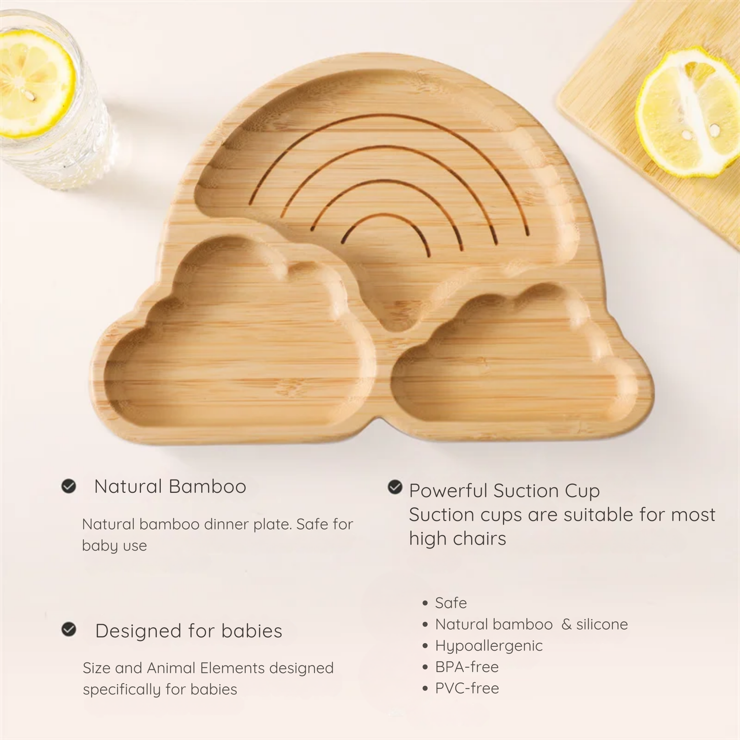 LittleEarth Bamboo Tableware set with suction