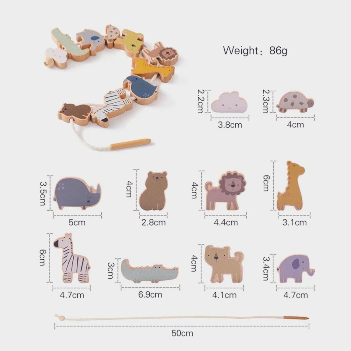 LittleEarth Wooden Threading Montessori Toy