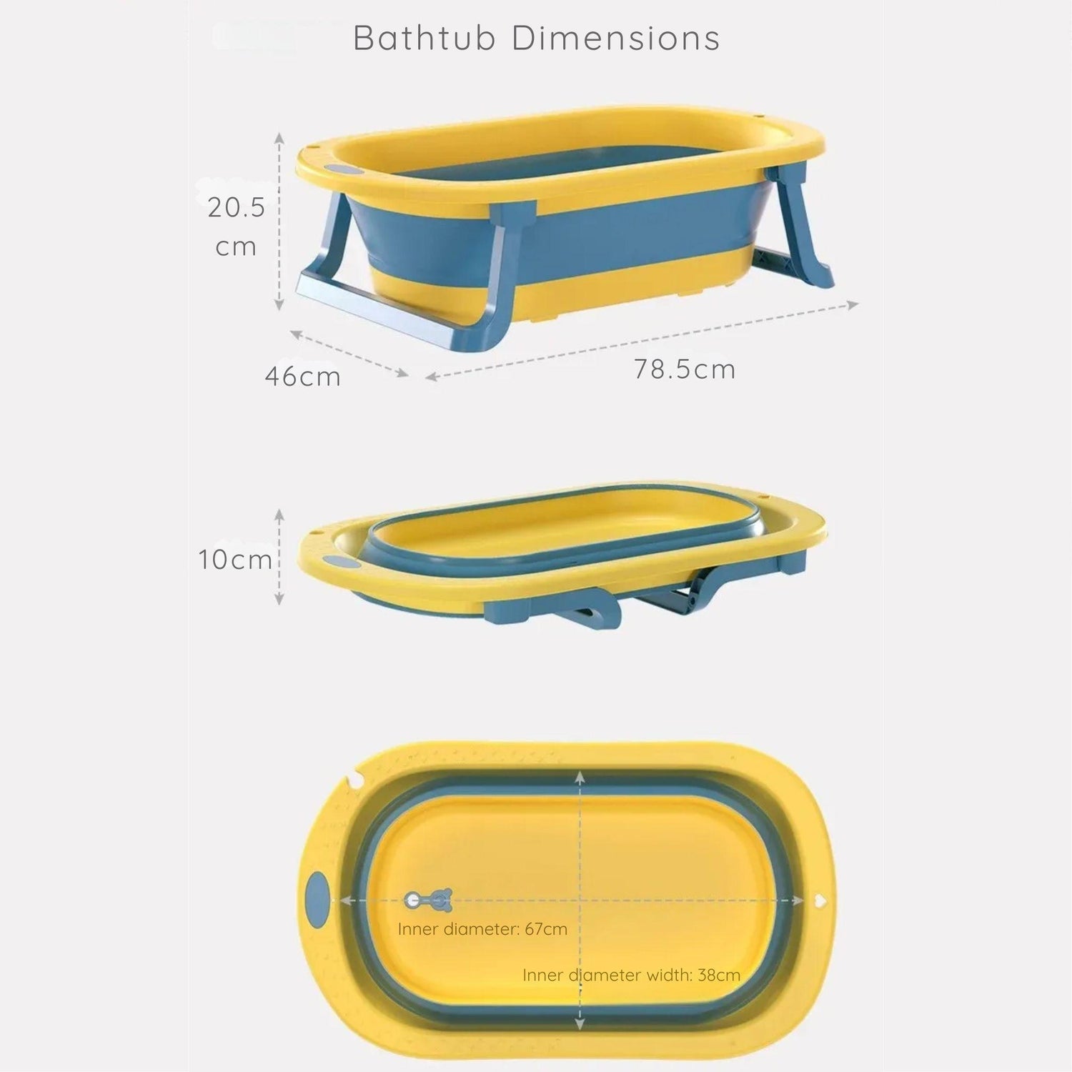 LittleSprout Foldable Baby Bath Tub with Newborn Support