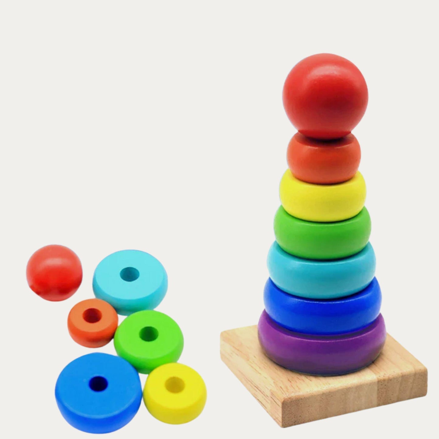 LittleEarth Wooden Rainbow Ring Stacker
