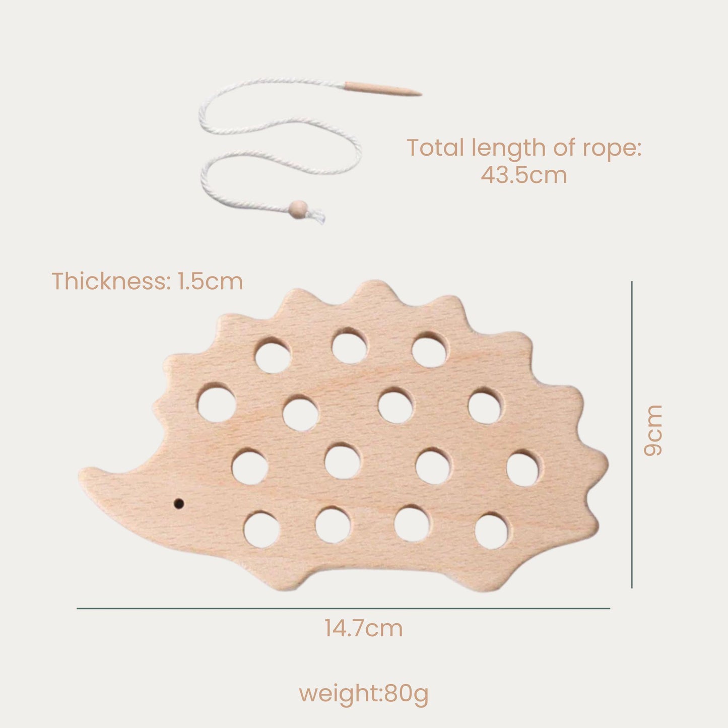 LittleEarth Wooden Threading Montessori Toy