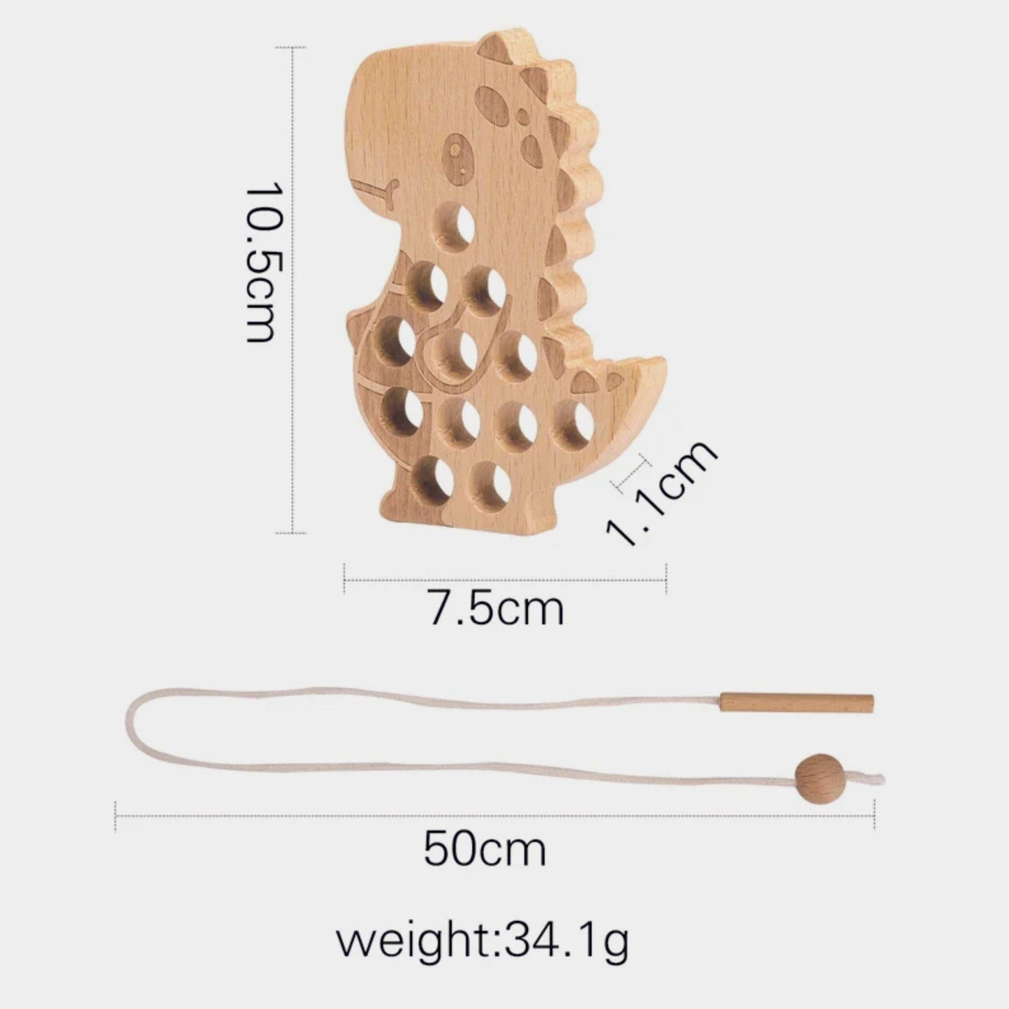 LittleEarth Wooden Threading Montessori Toy