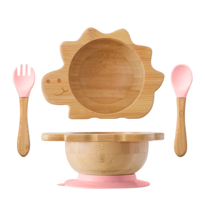 LittleEarth Bamboo Tableware set with suction