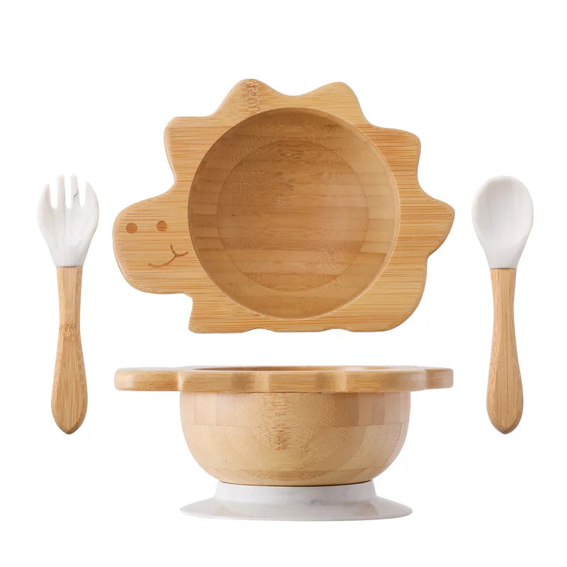 LittleEarth Bamboo Tableware set with suction