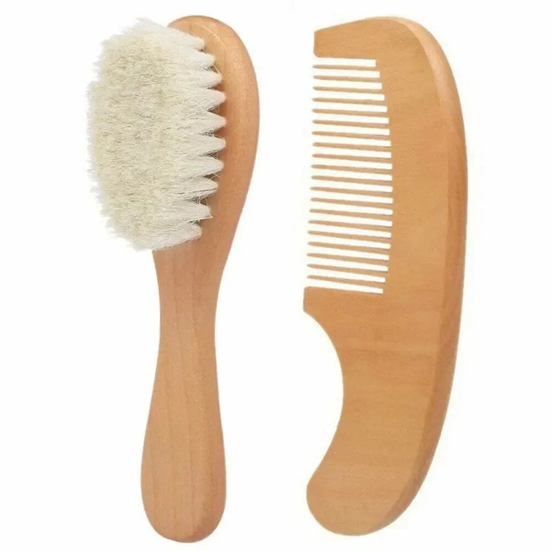 LittleEarth Baby Wooden Brush and Comb set (2pc)