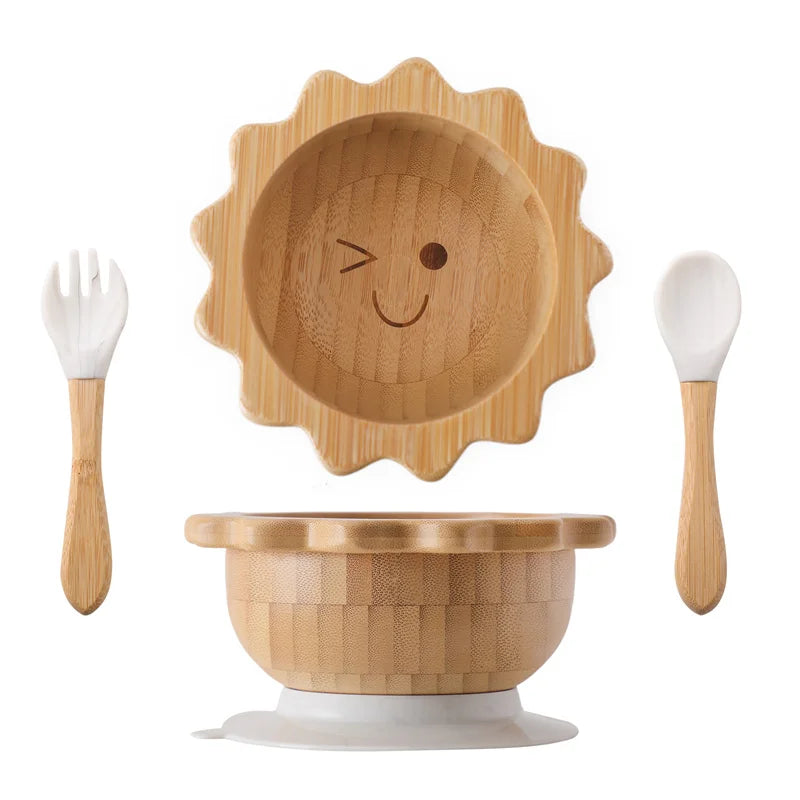 LittleEarth Bamboo Tableware set with suction