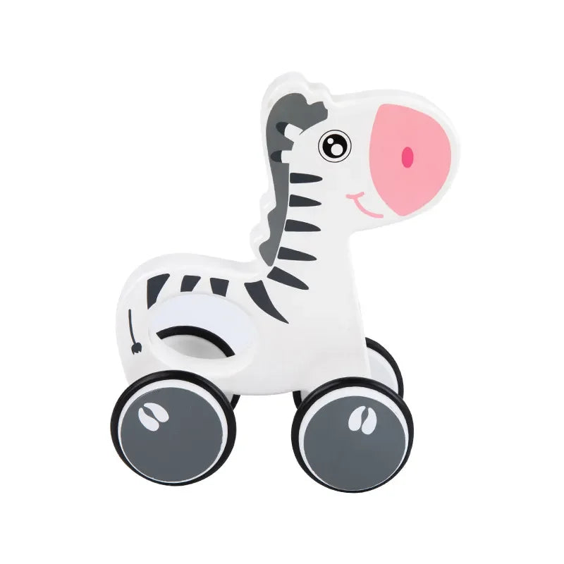 LittleEarth Wooden Animal Pull Along Toy