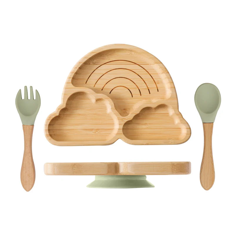LittleEarth Bamboo Tableware set with suction