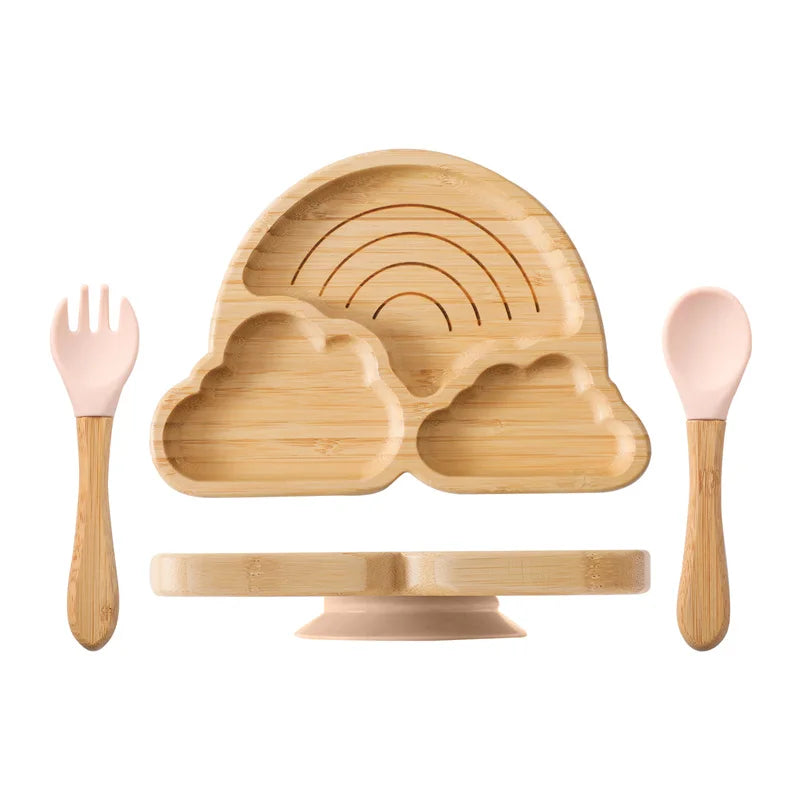 LittleEarth Bamboo Tableware set with suction