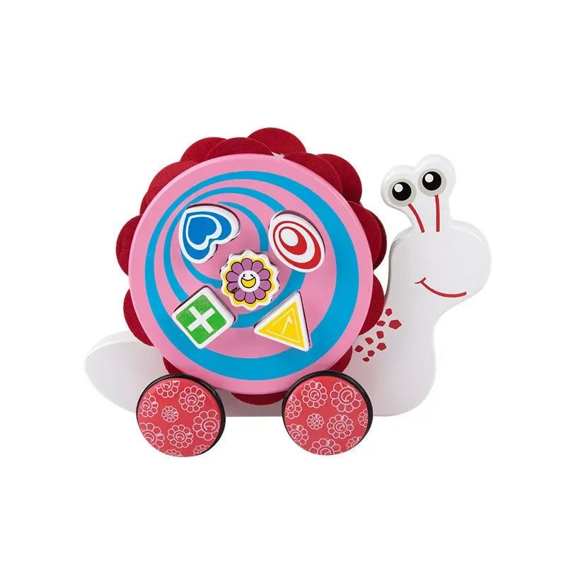 LittleEarth Wooden Animal Pull Along Toy