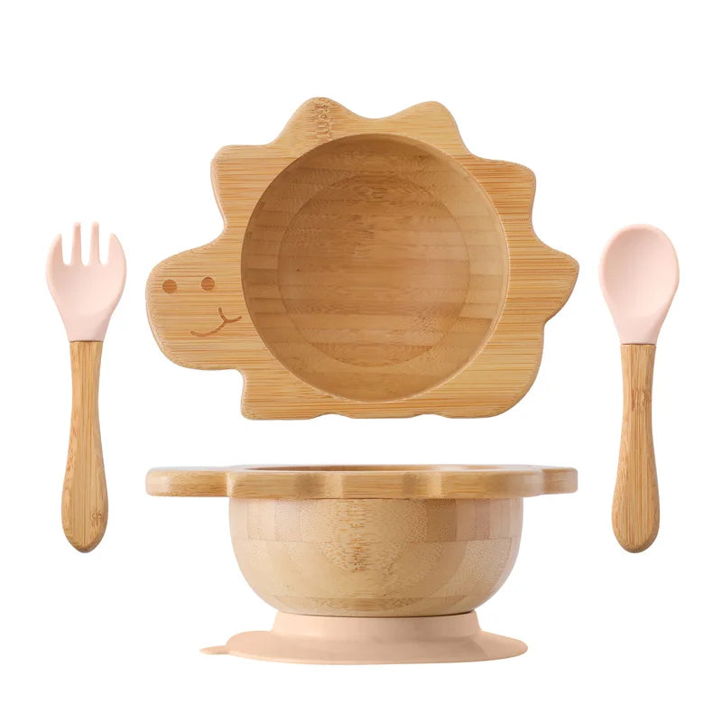 LittleEarth Bamboo Tableware set with suction