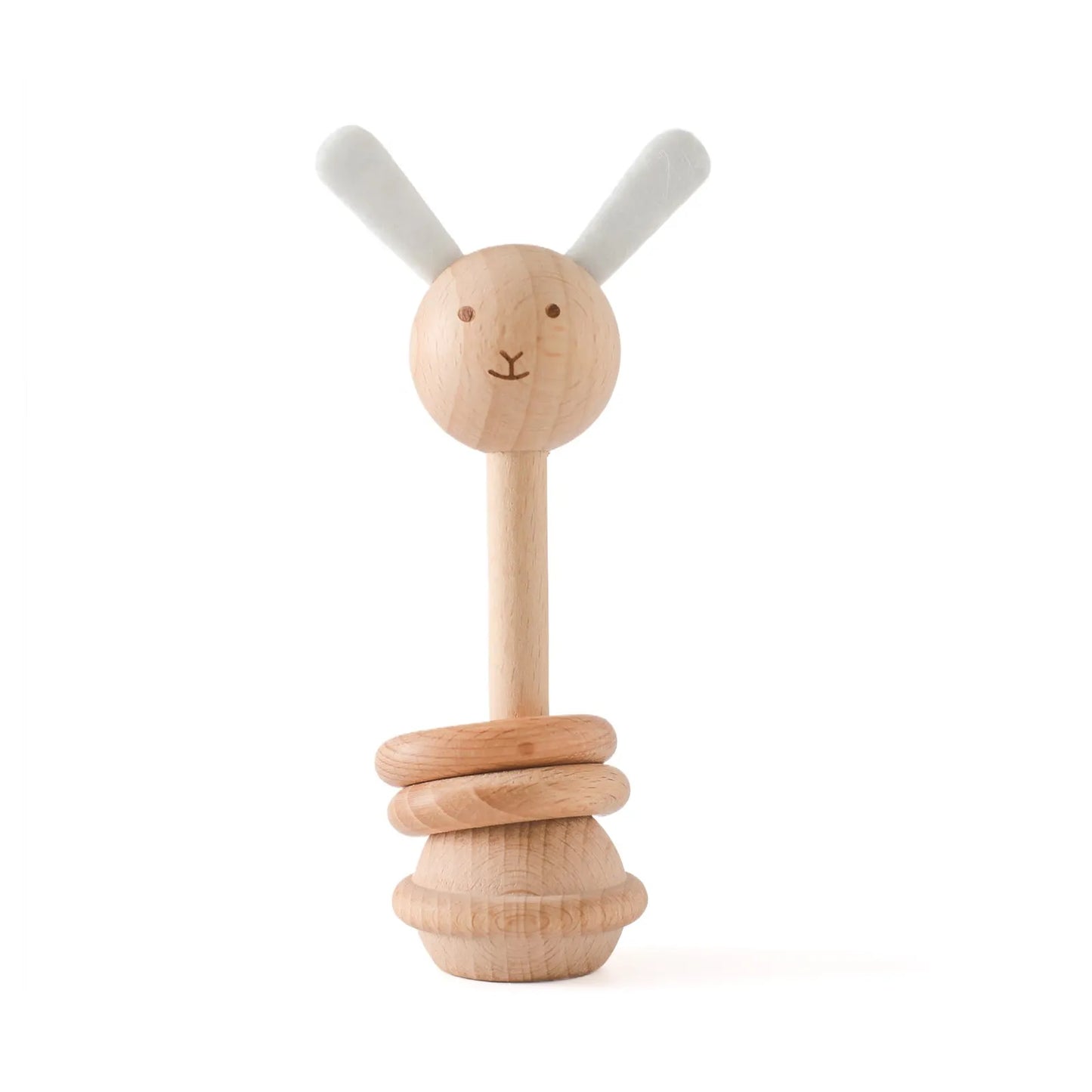 LittleEarth Wooden Animal Rattle & Rotating Puzzle Toys