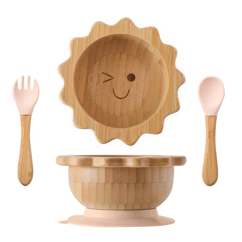 LittleEarth Bamboo Tableware set with suction