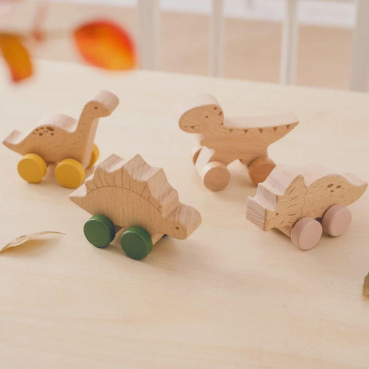 LittleEarth Wooden Teething Dinosaur Toys
