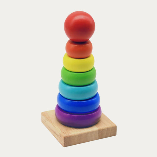 LittleEarth Wooden Rainbow Ring Stacker