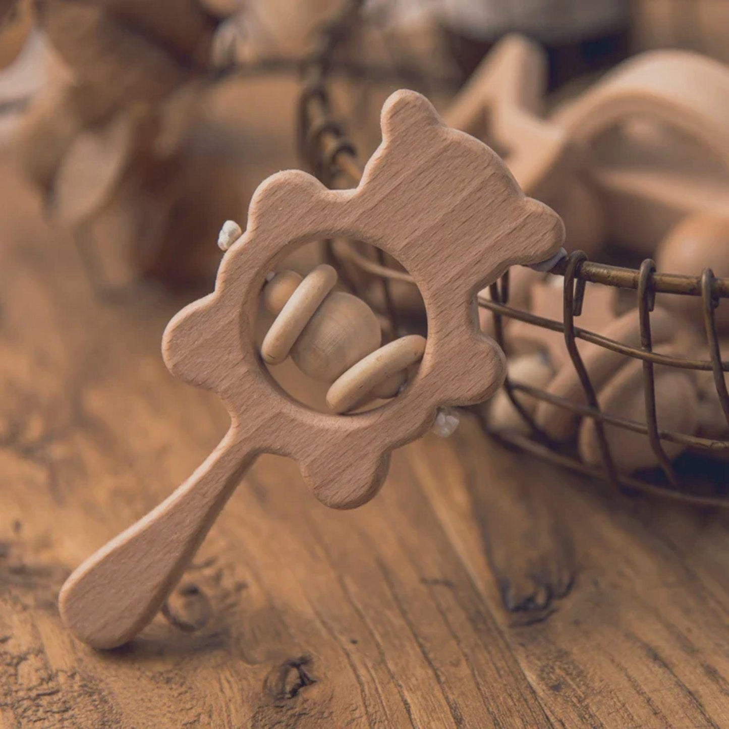 LittleEarth Wooden Rattle Set