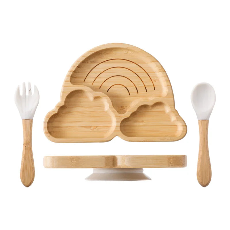 LittleEarth Bamboo Tableware set with suction