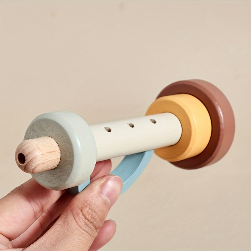 LittleEarth Wooden Cloud Rattle and Musical Toy Set